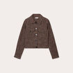 Veste tweed boutonnée bordeaux femme