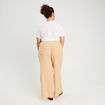 Pantalon large ceinturé contenant du lin jaune femme