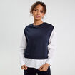 Sweat manches longues bleu marine femme