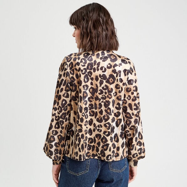 blouse col lavalliere beige femme Blouse col lavallière beige femme