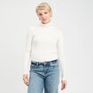 T-shirt col roulé ecru femme