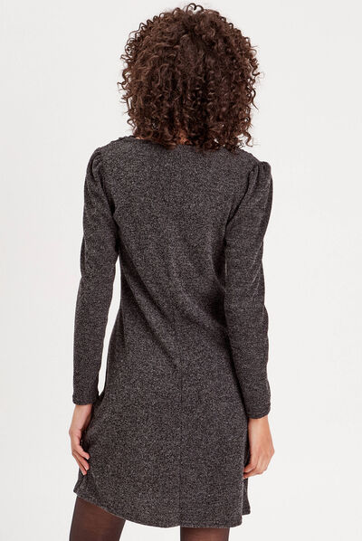 Robe pull patineuse gris foncé femme