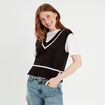 Pull sans manches noir femme