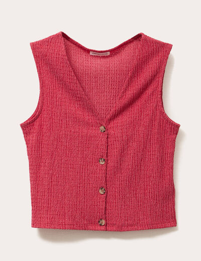 Débardeur sans manches rouge foncé femme