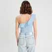 D&eacute;bardeur asym&eacute;trique bleu clair femme