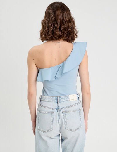 Débardeur asymétrique bleu clair femme