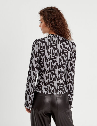 T-shirt manches pagodes gris femme