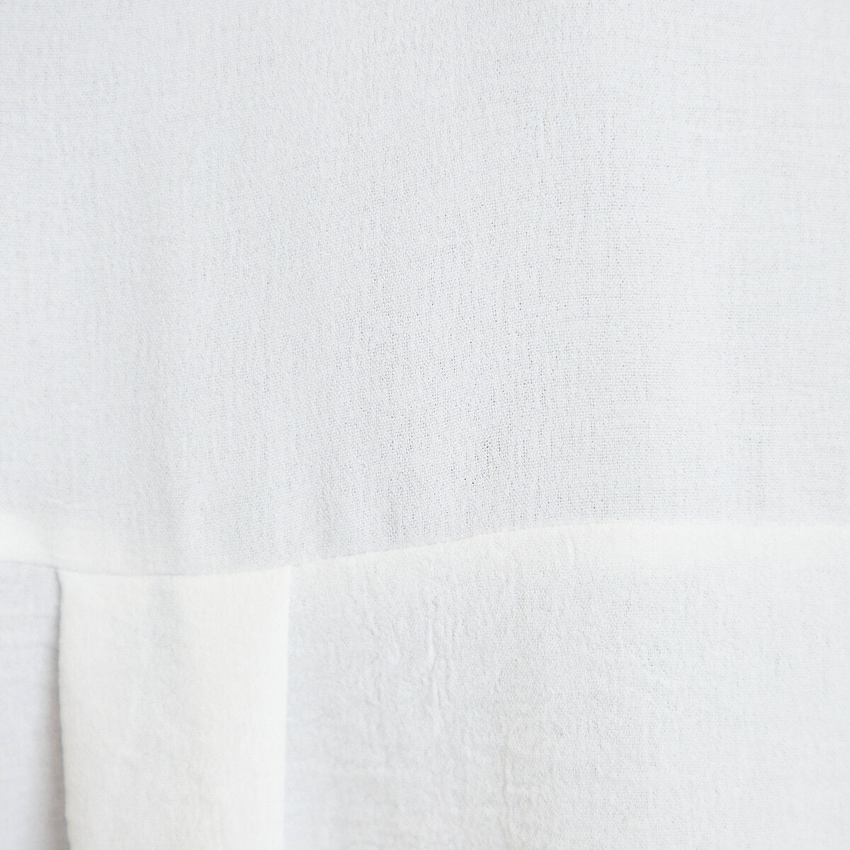 Chemise droite pliss&eacute;e manches longues ecru femme