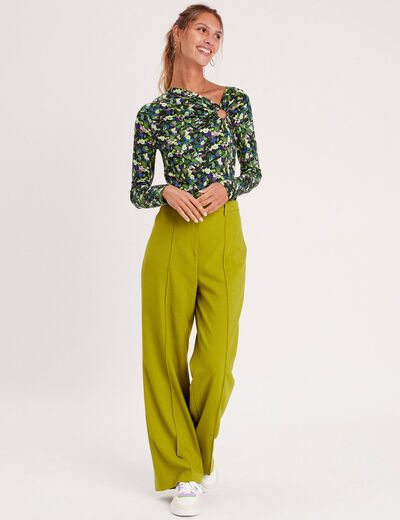 Blouse manches longues anneau vert femme