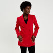 Blazer col tailleur manches longues rouge femme