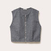 Veste sans manches effet polaire gris clair femme