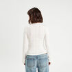 T-shirt poignets fourrure ecru femme