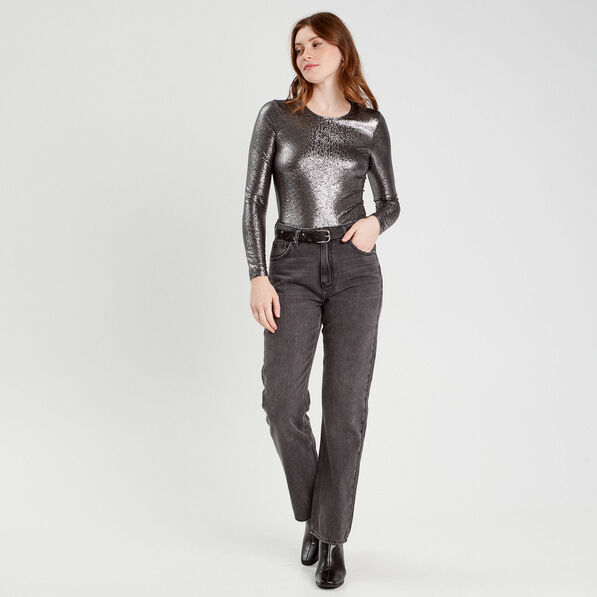 t shirt metallise gris argent femme T-shirt métallisé gris argent femme
