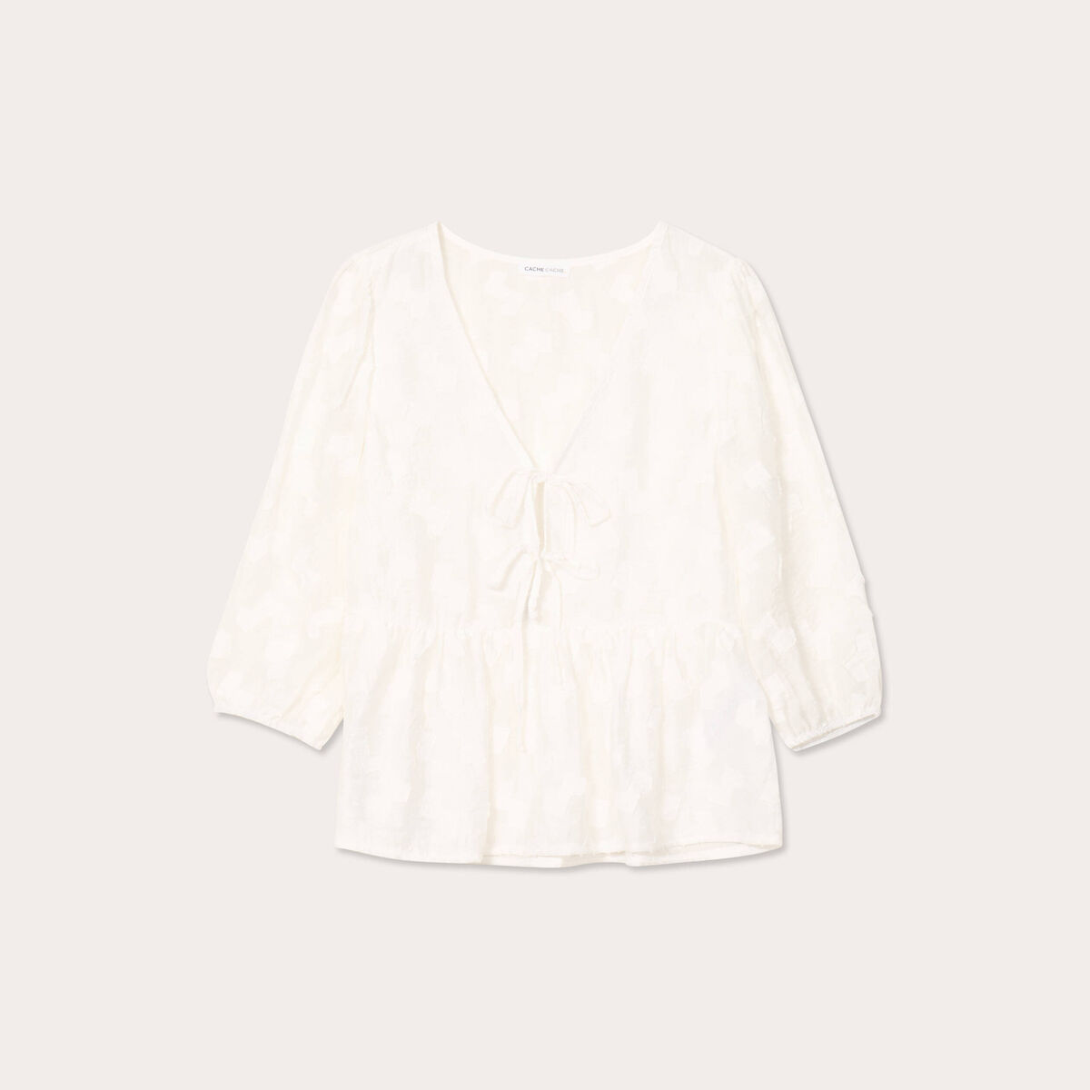 Blouse manches 3/4 ecru femme