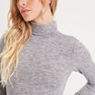 T-shirt col roulé gris foncé femme