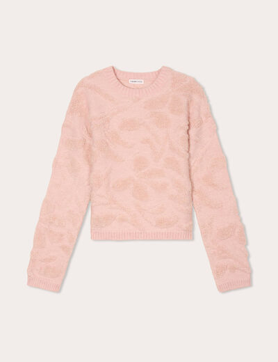 Pull manches longues rose clair femme
