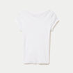 T-shirt ajust&eacute; manches courtes blanc femme
