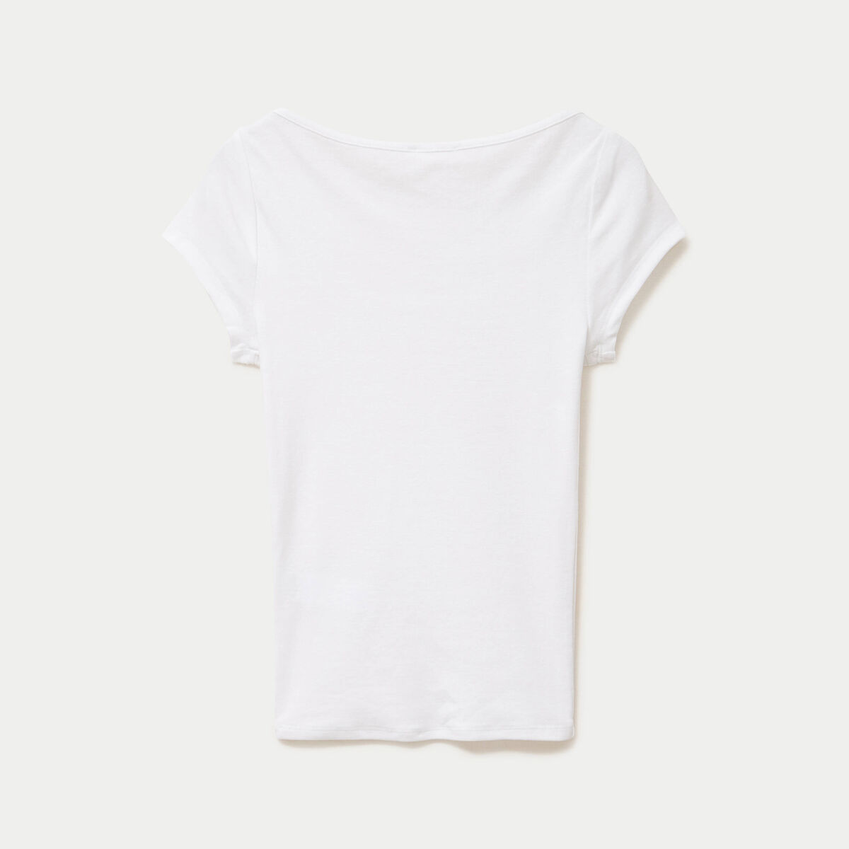 T-shirt ajust&eacute; manches courtes blanc femme