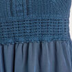 Robe évasée bretelles bleu gris femme