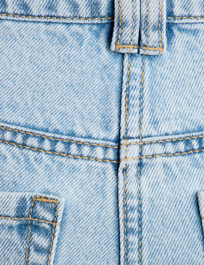 Jeans large denim bleach femme