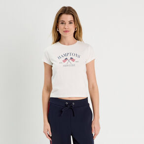T-shirt manches courtes ecru femme