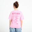 T-shirt col rond manches courtes rose corail femme