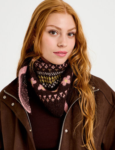 Foulard marron fonc&eacute; femme