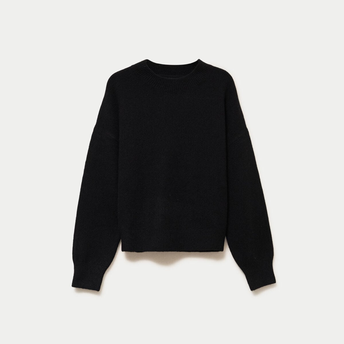Pull col rond noir femme