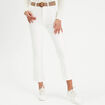 Jean bootcut cropped taille haute ecru femme