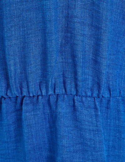 Robe évasée bretelles nouées bleu electrique femme