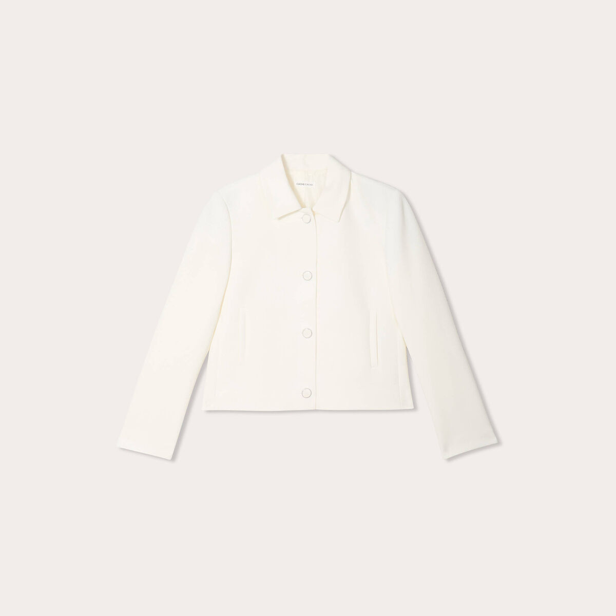 Veste cintrée boutonnée ecru femme