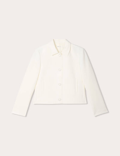 Veste cintrée boutonnée ecru femme