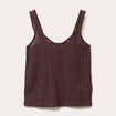 Débardeur effet crochet marron foncé femme