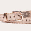 Ceinture perforée métallisée couleur or femme