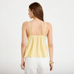 Top fines bretelles avec studs jaune pastel femme