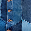 Jupe courte &eacute;vas&eacute;e taille haute en jean denim double stone femme