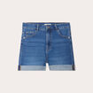 Short droit en jean denim stone femme