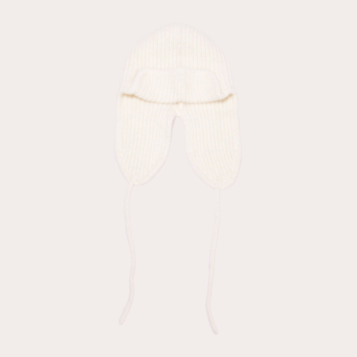 Bonnet avec cordons ecru femme