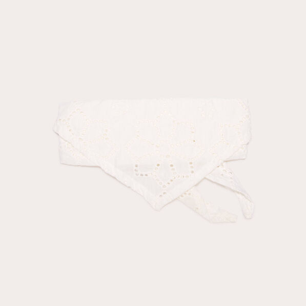 Foulard triangle broderie blanc femme