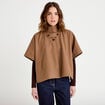 Poncho col am&eacute;ricain beige femme