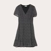 Robe &eacute;vas&eacute;e manches courtes noir femme