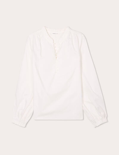 Blouse manches longues ecru femme