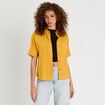 Chemise manches courtes contenant du lin jaune citron femme