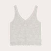 Débardeur macramé franges ecru femme