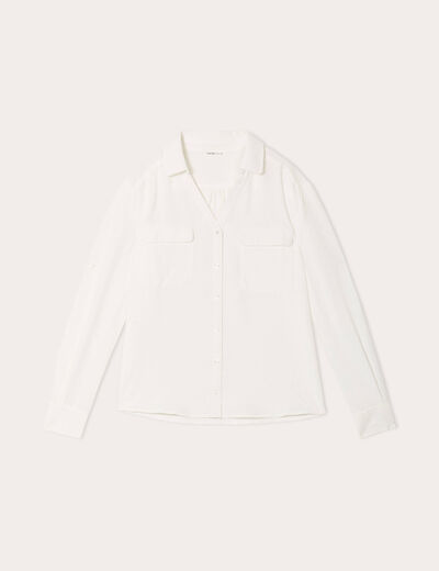 Chemise manches longues ecru femme