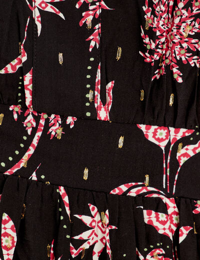 Robe longue évasée bretelles noir femme
