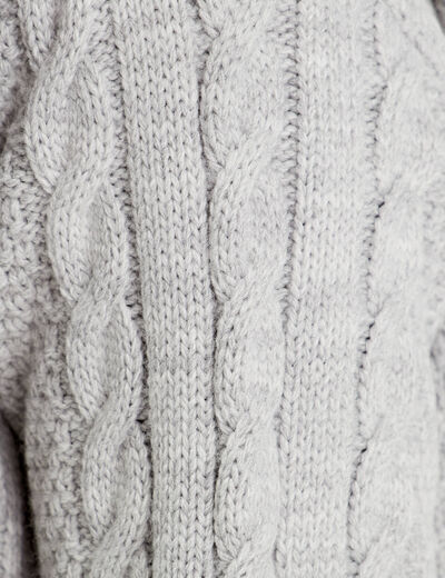 Gilet manches longues gris clair femme