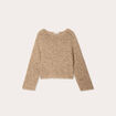 Pull col bateau ajouré beige femme