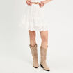 Jupe courte broderie anglaise blanc femme