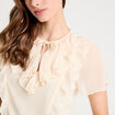 Blouse volants ecru femme